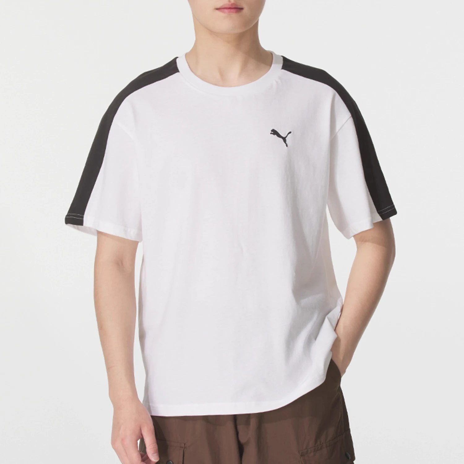 

Puma White Men's and Women's Sports Casual Short-Sleeved T-Shirt 63478602