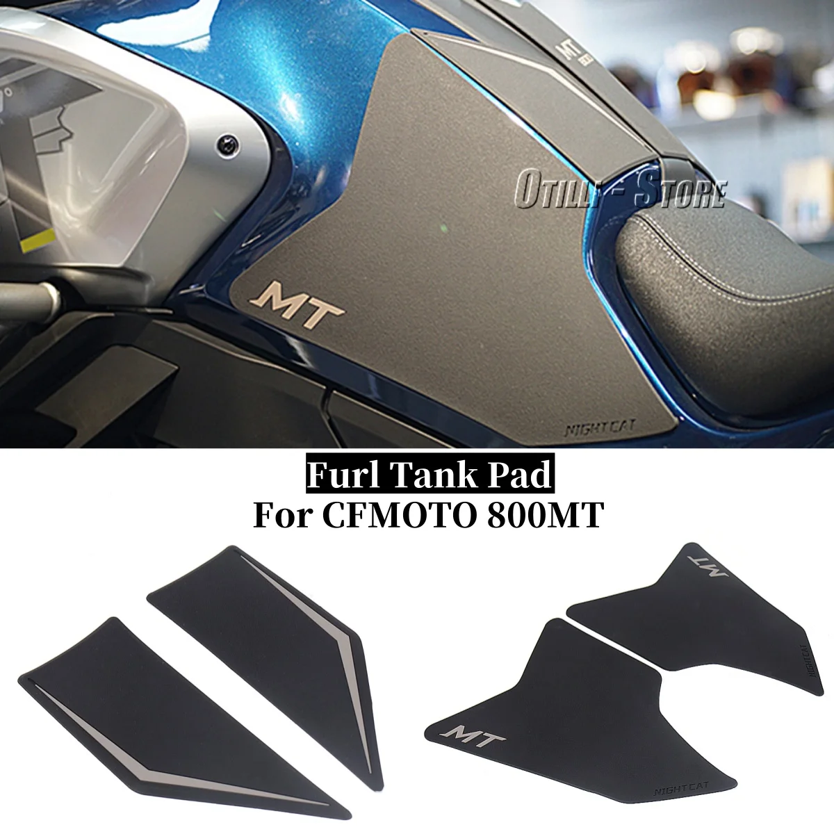 

For CFMOTO 800MT 800 MT 800 mt Motorcycle Rubber Fuel Tank Pad Sticker Anti-slip Gas Knee Grip Traction Tankpad Protector Decal