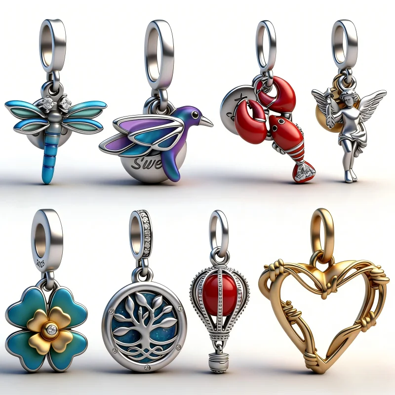 

Горячая распродажа: Серебряный шарм-подвеска 925 пробы с синими животными (стрекоза, бабочка) для оригинальных браслетов, DIY, подарок для вечеринки, для изготовления ювелирных изделий