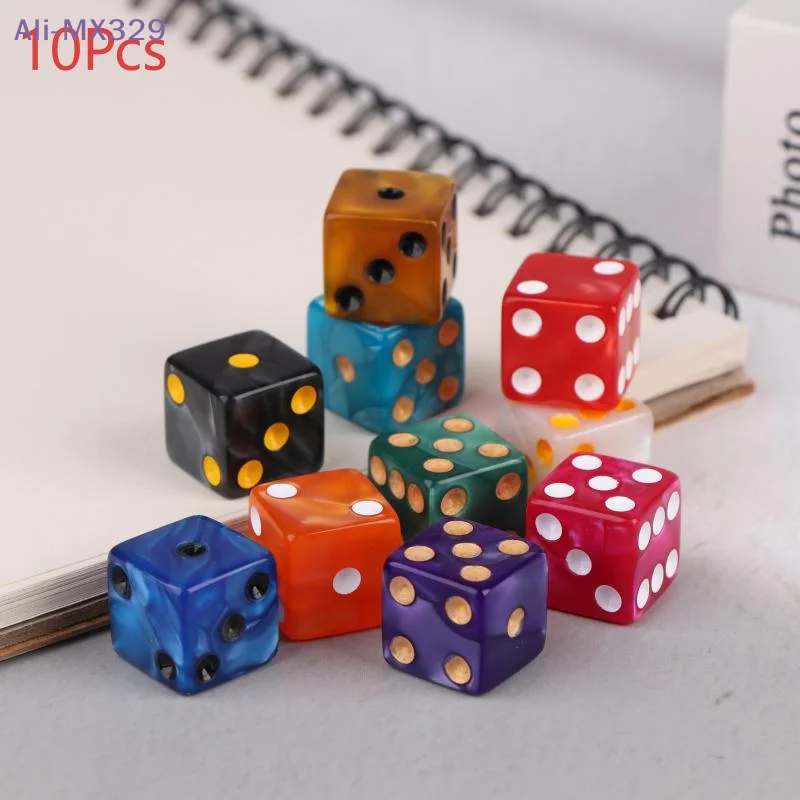 

【MX329】Набор акриловых игральных кубиков D6 (6-гранные, 16 мм) для DND, RPG, настольных игр или обучения математике, с имитацией авантюрина