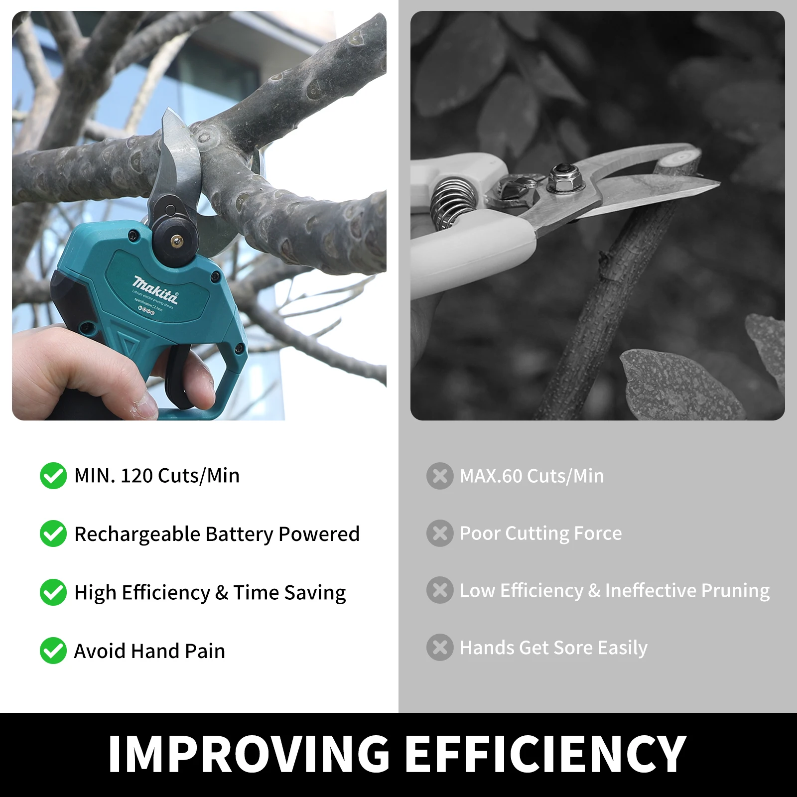 Makita 1500W Cordless Brushless Electric Pruning Shear Tree Bonsai Pruner Branches Cutter Power Tool For Makita 18V Battery image 5