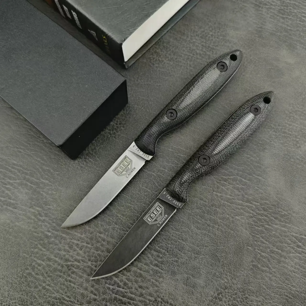 

ESEE Stonewashed DC53 Steel Fixed Blade Self Defense Outdoor Tactical Hunting Knife EDC Tactical Military Gear With Kydex Sheath
