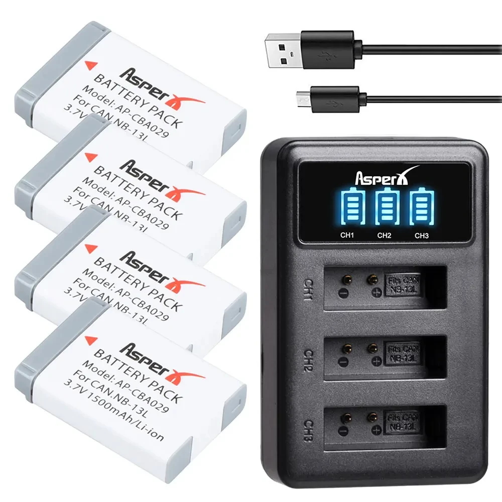 

1500mAh NB-13L Bateria NB13L NB 13L Battery + USB Charger for Canon G7 X Mark II G7X G5 X G5X G9 X G9X SX620 SX720 HS Batteries