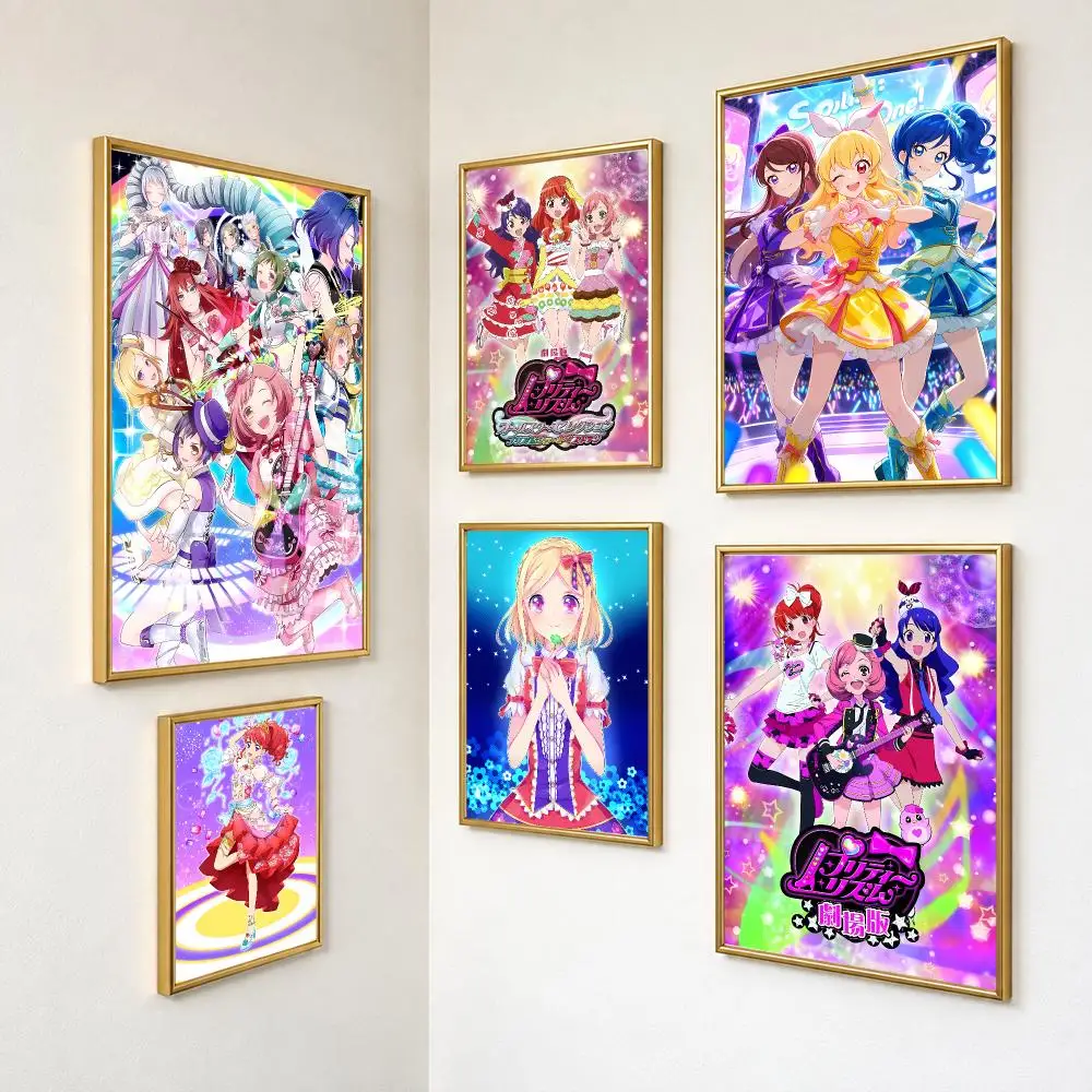 Cute Sparkling Anime P-Pretty Rhythm All Star Selection Poster Peel And Stick PP Series HD Frameless Wall Indoor Decor Gift