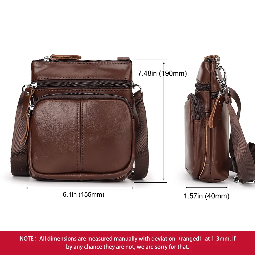 Brand 100% Genuine Leather Bags for Men Casual Travel Messenger Shoulder Bag High Quality Male Small Handbag