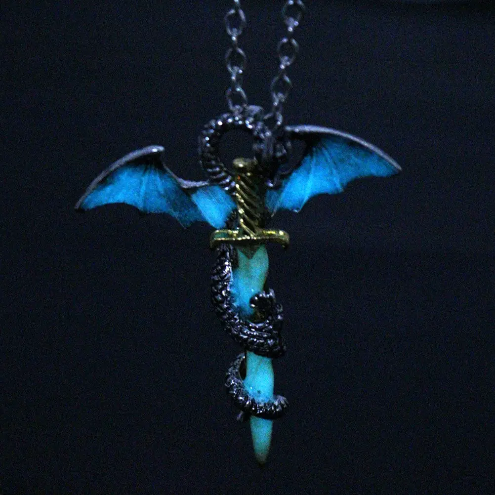 

Luminous Sword Necklace for Men Glow in Dark Fashion Jewelry Unique Personalized Daily Wear Casual Formal Outfit Accessory Man