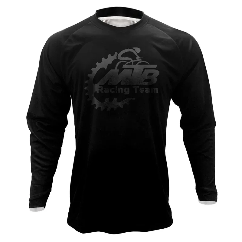 New Custom Heat Transfer Print Woman's T-shirt MTB Jersey Bike Motorcycle Racing Clothing Men Long Sleeve Black Downhill Jersey