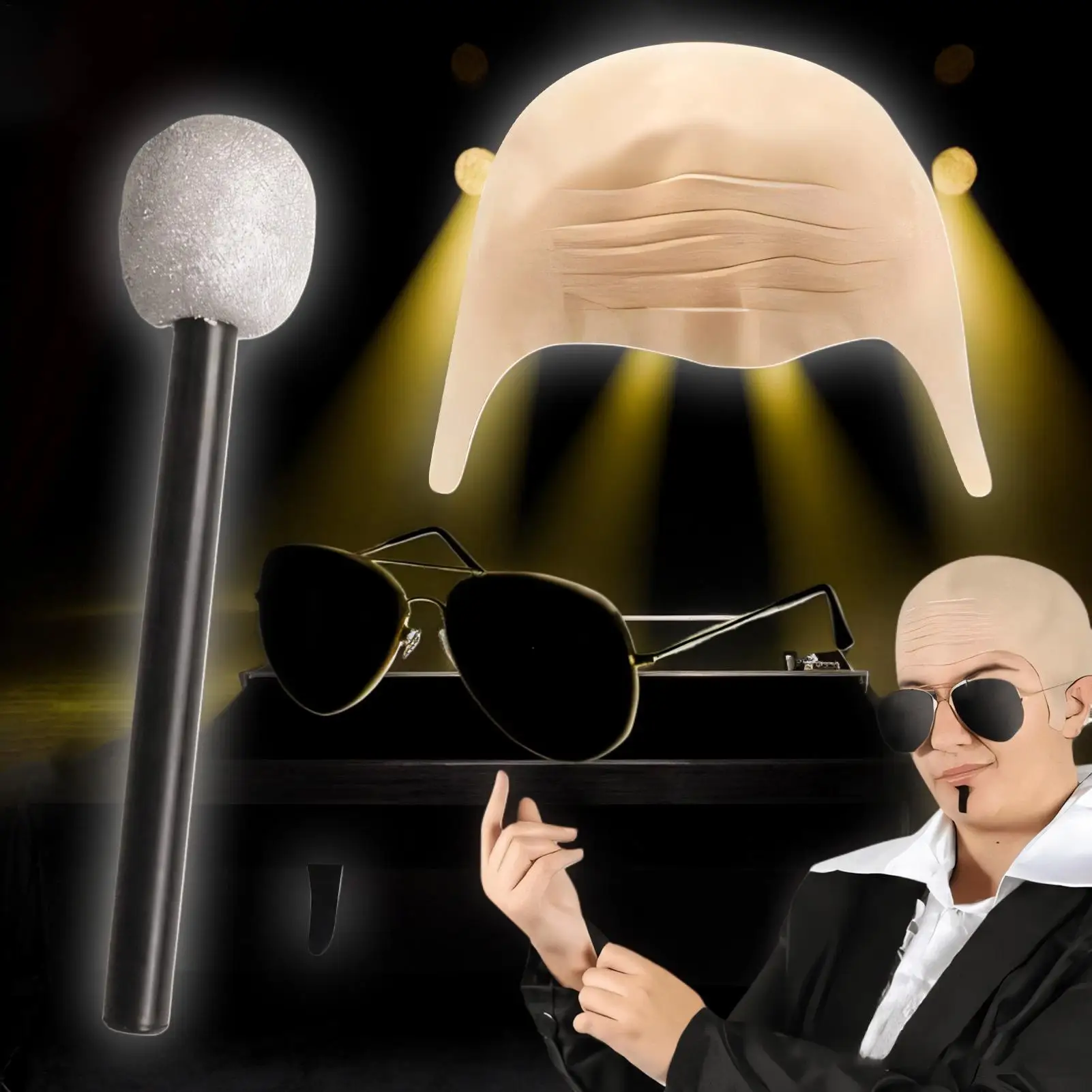 

Funny Latex Skin Fake Bald Head Unisex Fancy Film Party Wig Cap Latex Mask Hat For Kids Or Adults Festival Activity Play