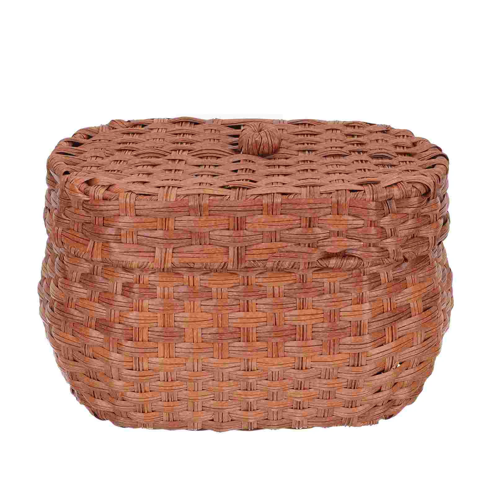 

Premium PVC Imitation Rattan Basket Flour Bins Kitchen Holder Countertop Chicken Harvest Baskets Fresh Eggs Bread Fruits