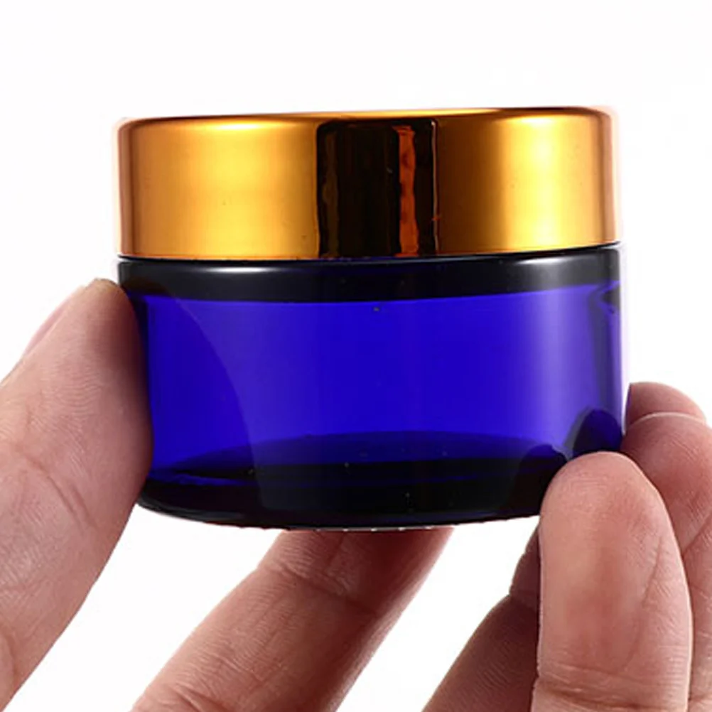 5 個のフェイスクリームサブガラスボトル詰め替え可能な多目的ポータブルストレージジャー旅行用フェイシャルクリームライト