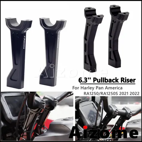 Upright/Curved CNC 6.3" Tall Risers Motorcycle Handlebar Riser Mount Clamp For Harley Pan America 1250 Special RA1250S 2021-2024