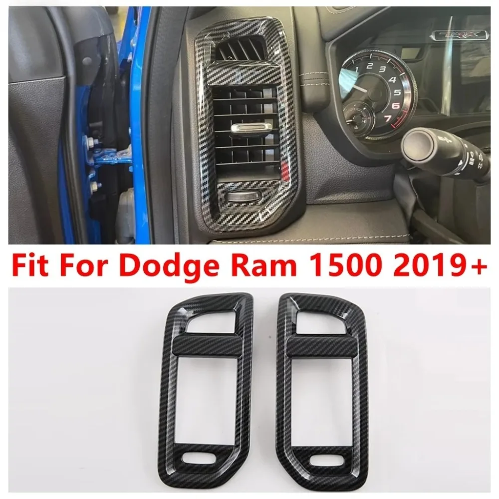 Center Dashboard Side Air AC Conditioning Vent Oulet Cover Trim Carbon Fiber Accessories Interior For Dodge Ram 1500 2019 - 2025