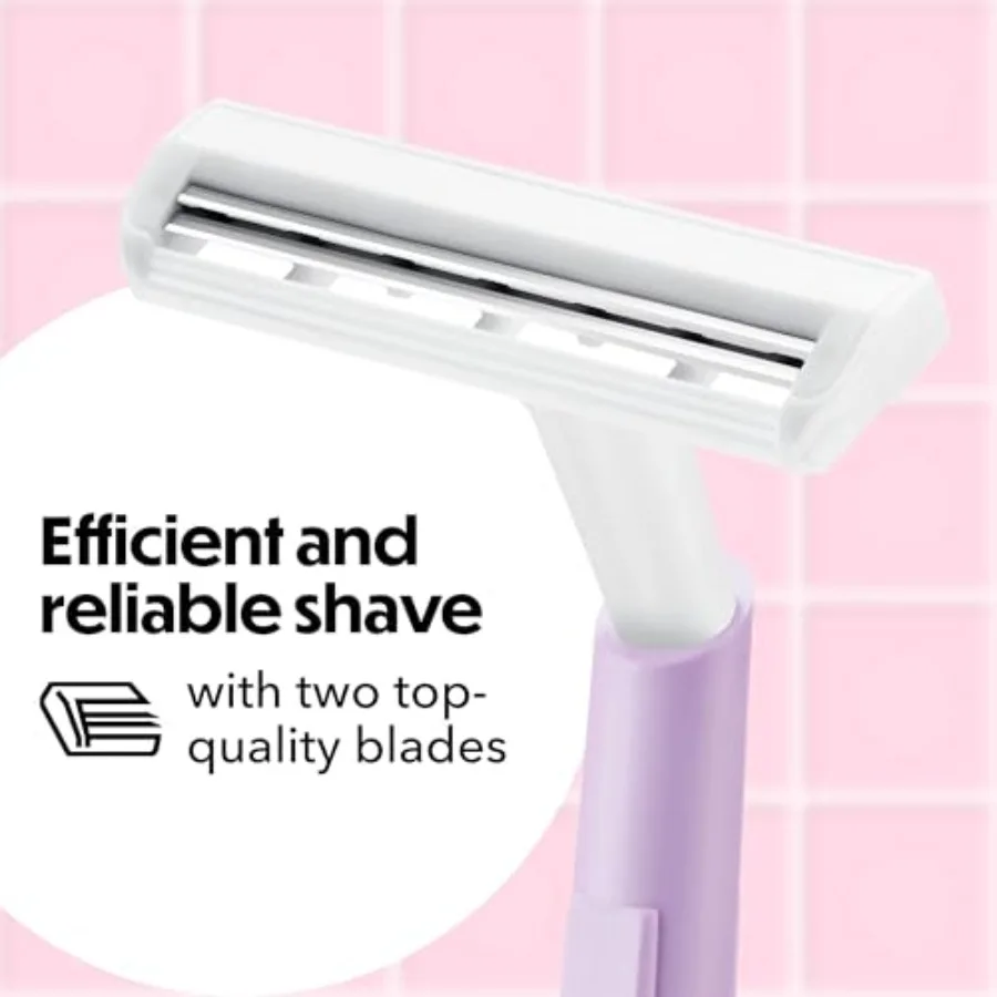 BIC Silky Touch wegwerpscheermessen met 2 mesjes voor dames in mooie pastelkleuren met slanke koppen voor een soepele, zachte ontharing op Sen