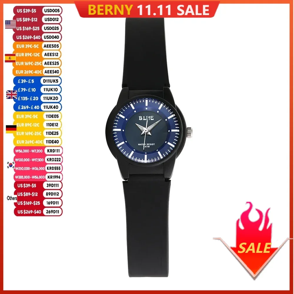 

BERNY Watches for Men Classic Lightweight Men/Girl Quartz Watch Easy Read Dial Square Fashion Waterproof Wristwatch