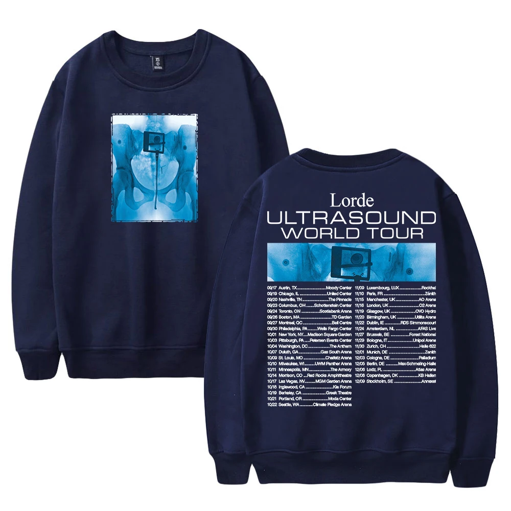 GF Lorde الموجات فوق الصوتية جولة حول العالم Crewneck كم طويل ملابس الشارع الشهير الرجال النساء البلوز بلوزات 2025 جولة العذراء ميرش #4