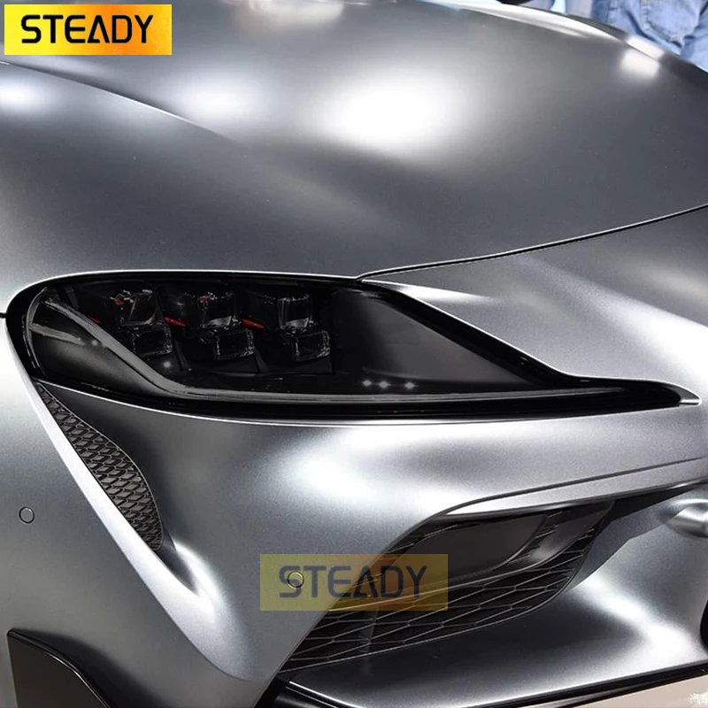 

2 Pcs Car Headlight Protective Film Headlamp Restoration Transparent Black TPU Sticker For Toyota Supra 2019 2020 Accessories