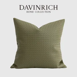 DAVINRICH BV 스타일 기하학적 인조 가죽 숨기기 베개 쿠션 커버, 이탈리아 호텔 거실용 모던 럭셔리 베갯잇