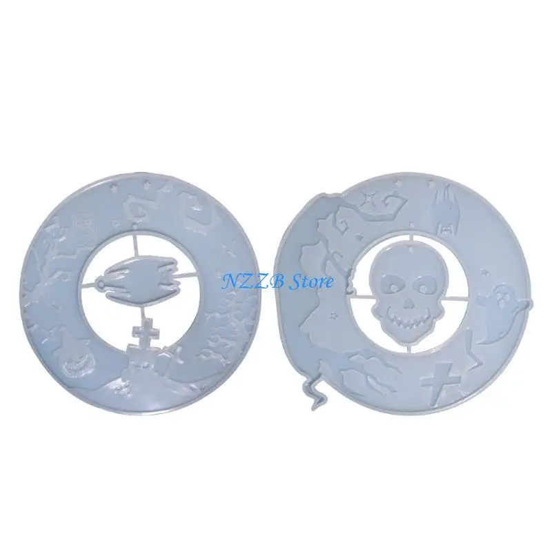 

T21F Skull Bat Halloween Listing Mold Silicone Pendant Mold with Bead Chain Epoxy Resin Casting Mold for Jewelry Making Craft