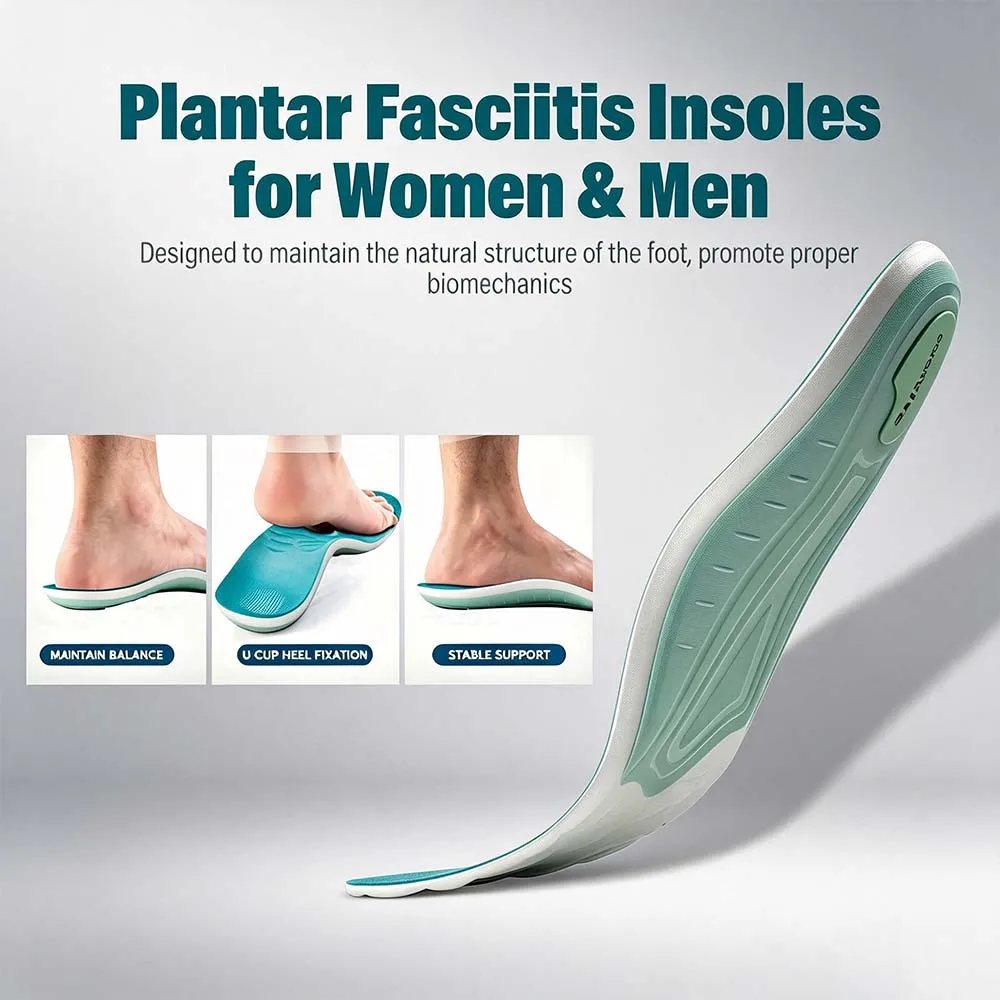 1/2Pairs Comfort Arch Support Sport Insoles Breathable Shock-absorbing Shoe Pads Outdoor Running Foam Cushion Inserts Unisex