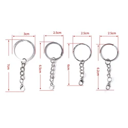 20pcs/lot lobster clasp Hooks Pins Keychain Split Ring Key Chains Keyrings DIY Retro Fashion Keychains Accessories