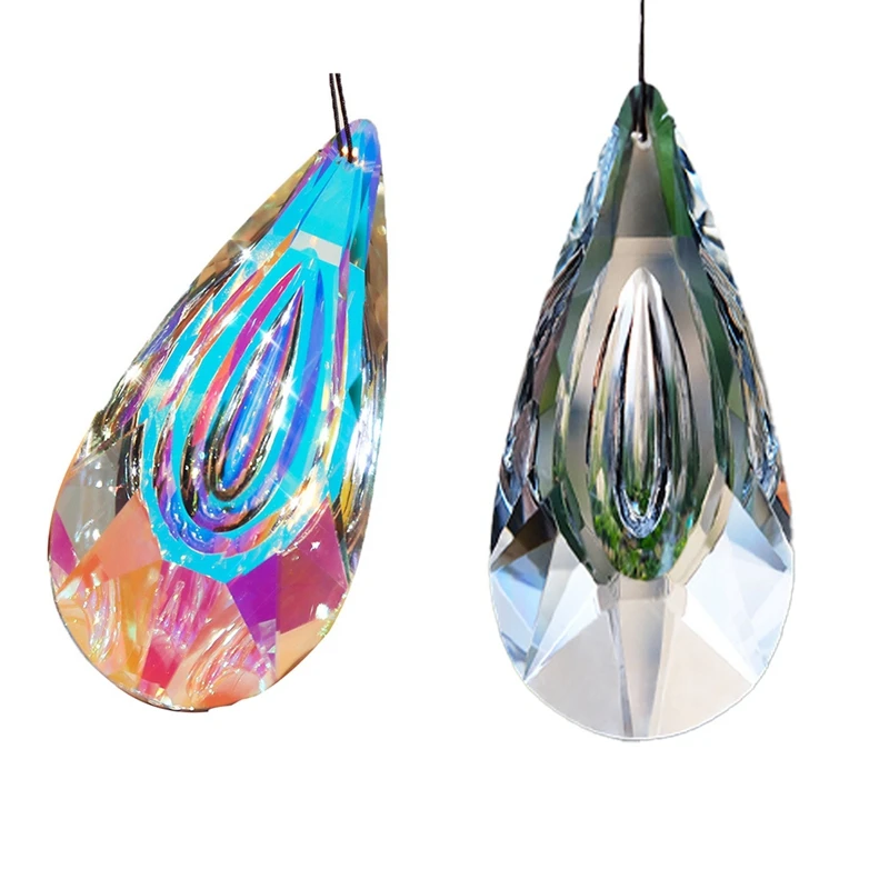 Catcher, Large Prismatic Light Catcher Window Hanging Decorative Rainbow Maker Hanging Crystals For Decoration 2-Pack