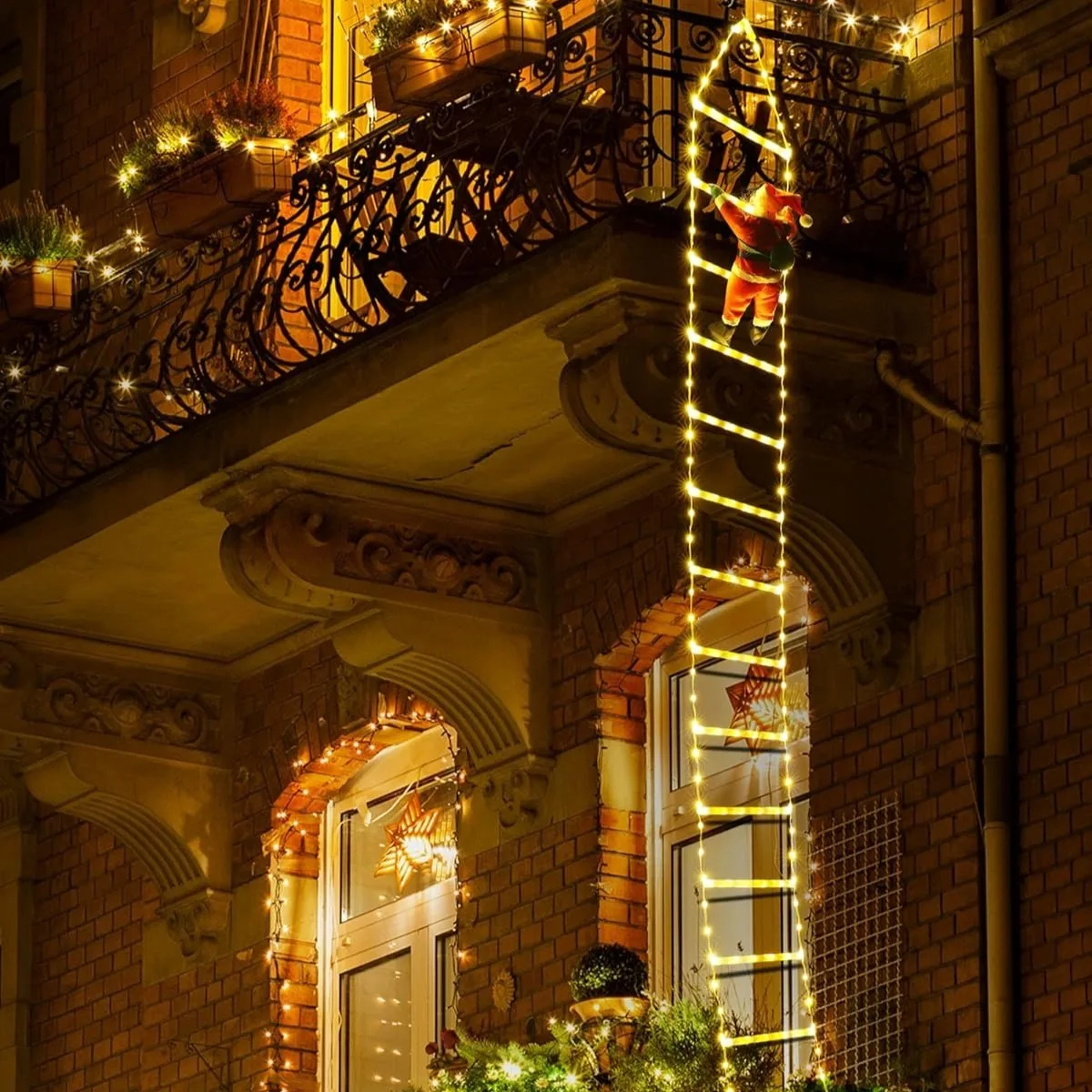 عيد الميلاد تسلق سلم سانتا 3M الديكور في الهواء الطلق للمنزل حديقة شجرة عيد الميلاد زخرفة هدية السنة الجديدة #6