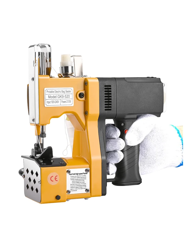 Elektrische Nähmaschine GK9-520, tragbare automatische Verpackungsversiegelung, Overlock für die Landwirtschaft, Textilindustrie, gewebter Beutel, 190 W