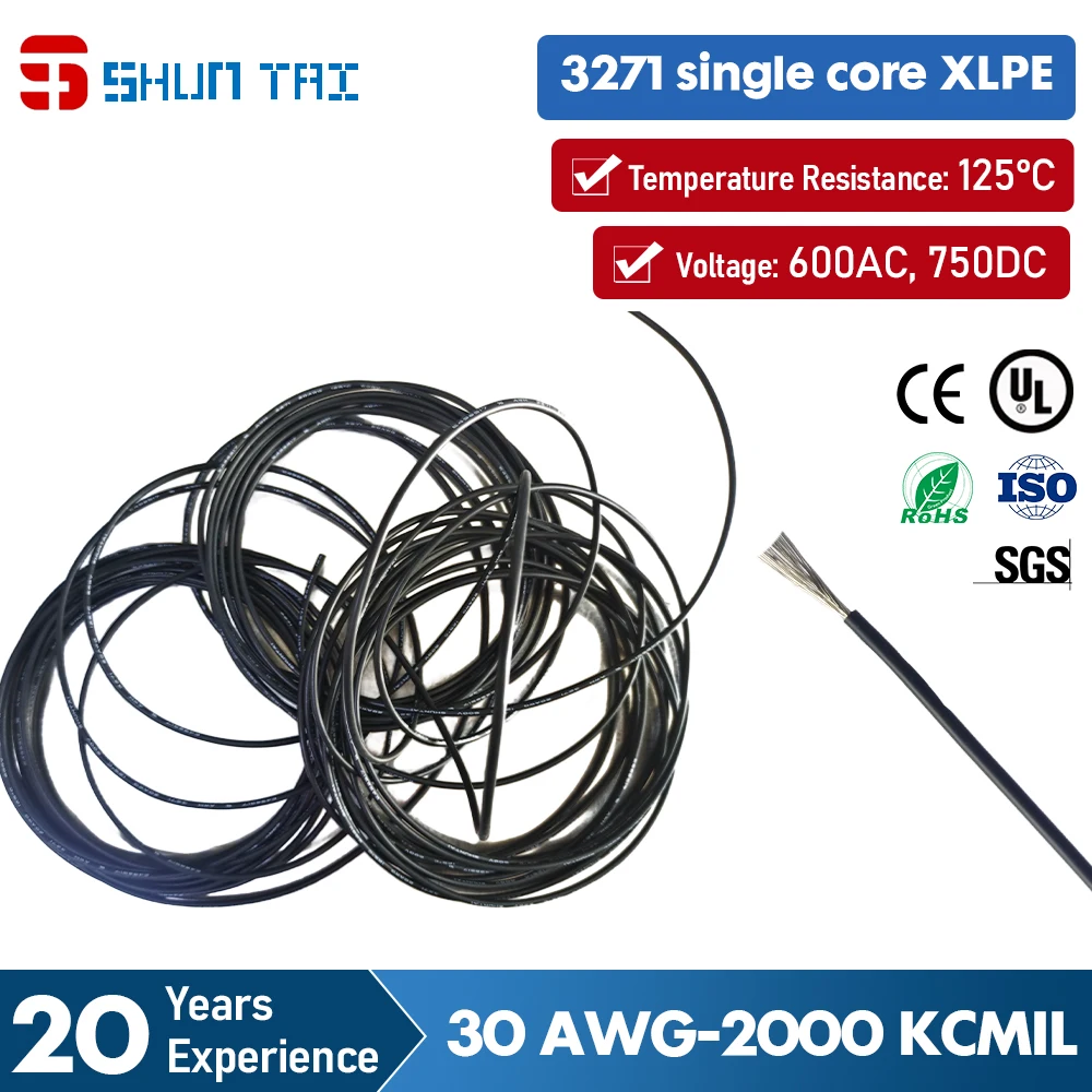 

Ul3271 Wire 30 AWG Insulated Xlpe Cable Black Wire Made In China