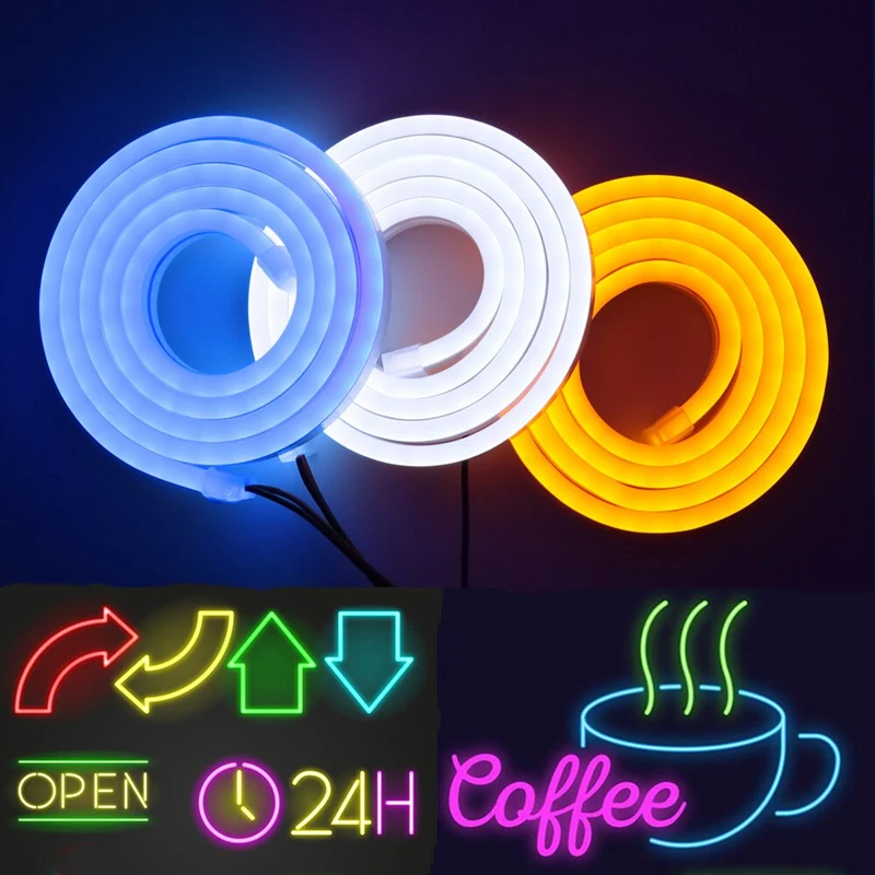 Customized Ip65 Ip68 Waterproof PVC Silicone Flex Neon Led Strip 110v 220v 24v 12v Color Changing RGB Led Neon Rope Light