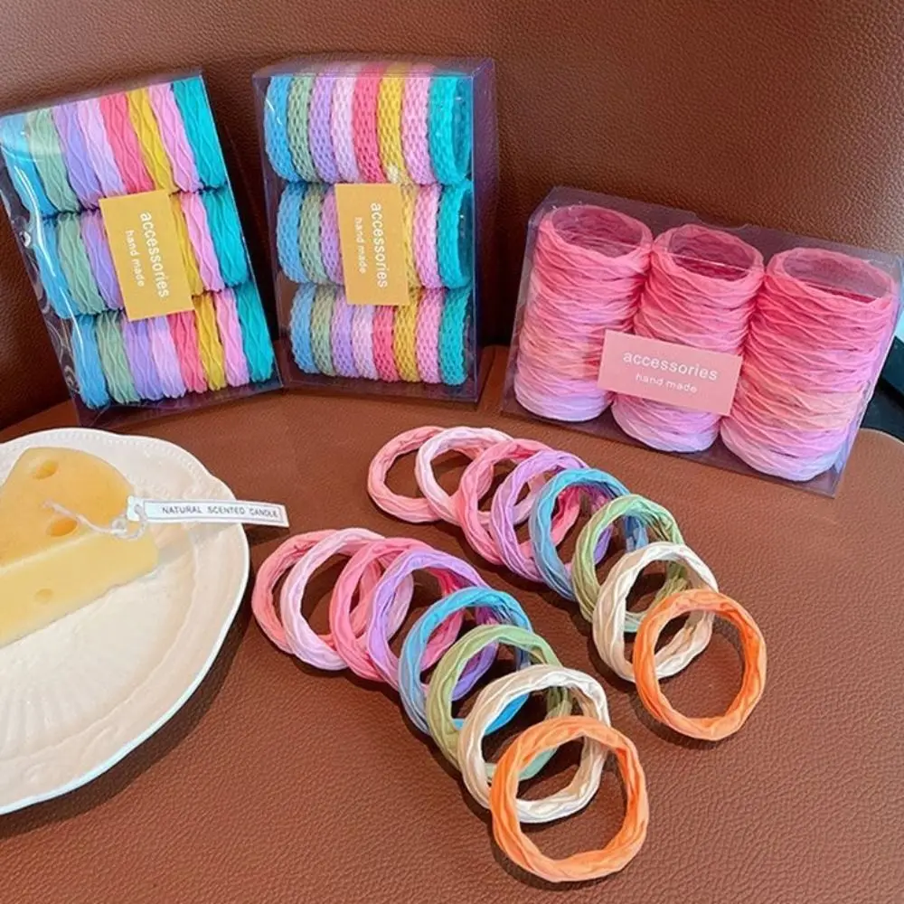 

24PCS Seamless Basic Hair Rope Set Elastic Candy Color Rubber Band Ponytail Holder Hair Accessories Colorful Hair Scrunchies