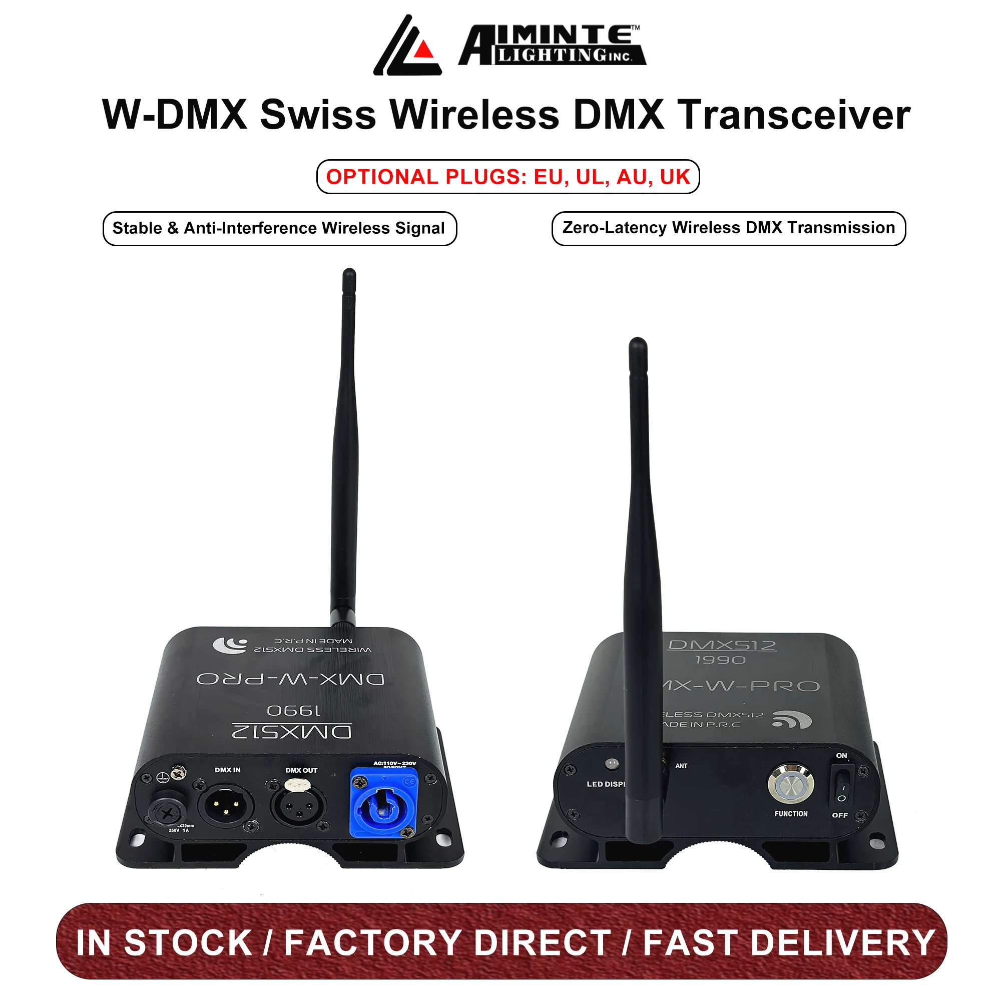 W-DMX / CRMX Wireless DMX512 Transmitter Receiver,Integrated Transmitter & Receiver,For DMX Signal Transmission,For Stage Lights