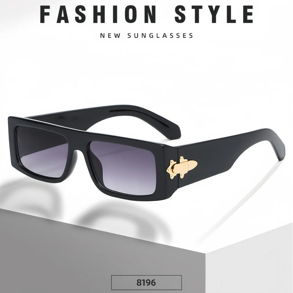 

Модные солнцезащитные очки в современном стиле с квадратной крупной оправой, уникальным дизайном шарниров, нейтральные, для улицы, трендовые, с градиентными линзами UV400