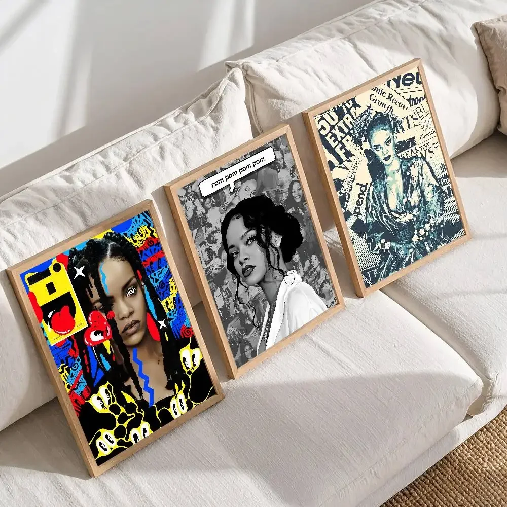 المغني R-RIHANNA المشارك طباعة لغرفة النوم غرفة المعيشة ديكور المنزل اللوحة جدار الفن HD L