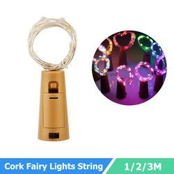 10/20/30 LEDs Cork Bottle Lights String Battery Powered 1M 2M 3M Colorful Fairy Lights String Wine for Party Wedding Decor
