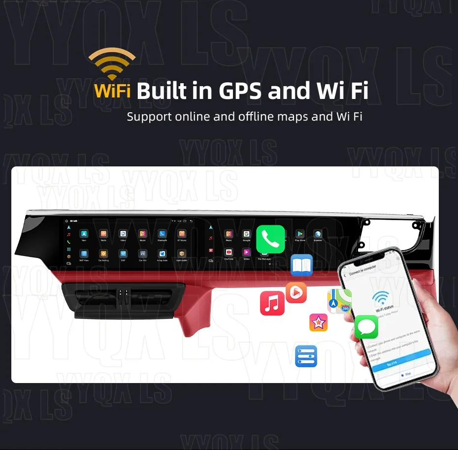 24Inch Dual Screen Car Radio Android Auto Carplay For Porsche Macan 2014-2017 GPS Multimedia Player Stereo Navigation Wifi 4G