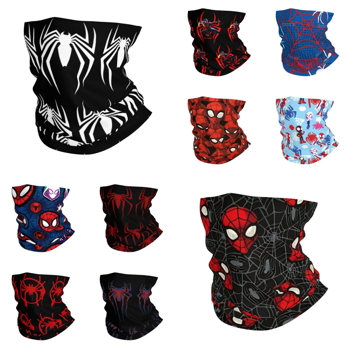 Spiderman Spider Logo Balaclava Hiking Camping Bicycle Mask Dustproof Breathable Face Cover Mask Spring Retro Scarves