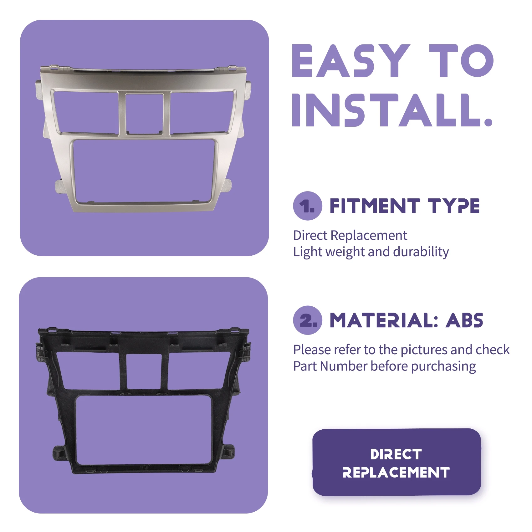 

A85E-Mount Frame для автомобиля 2-диночное радио, аудио, DVD-навигация, стерео панель для Toyota Vios Yaris Corolla Belta Sedan