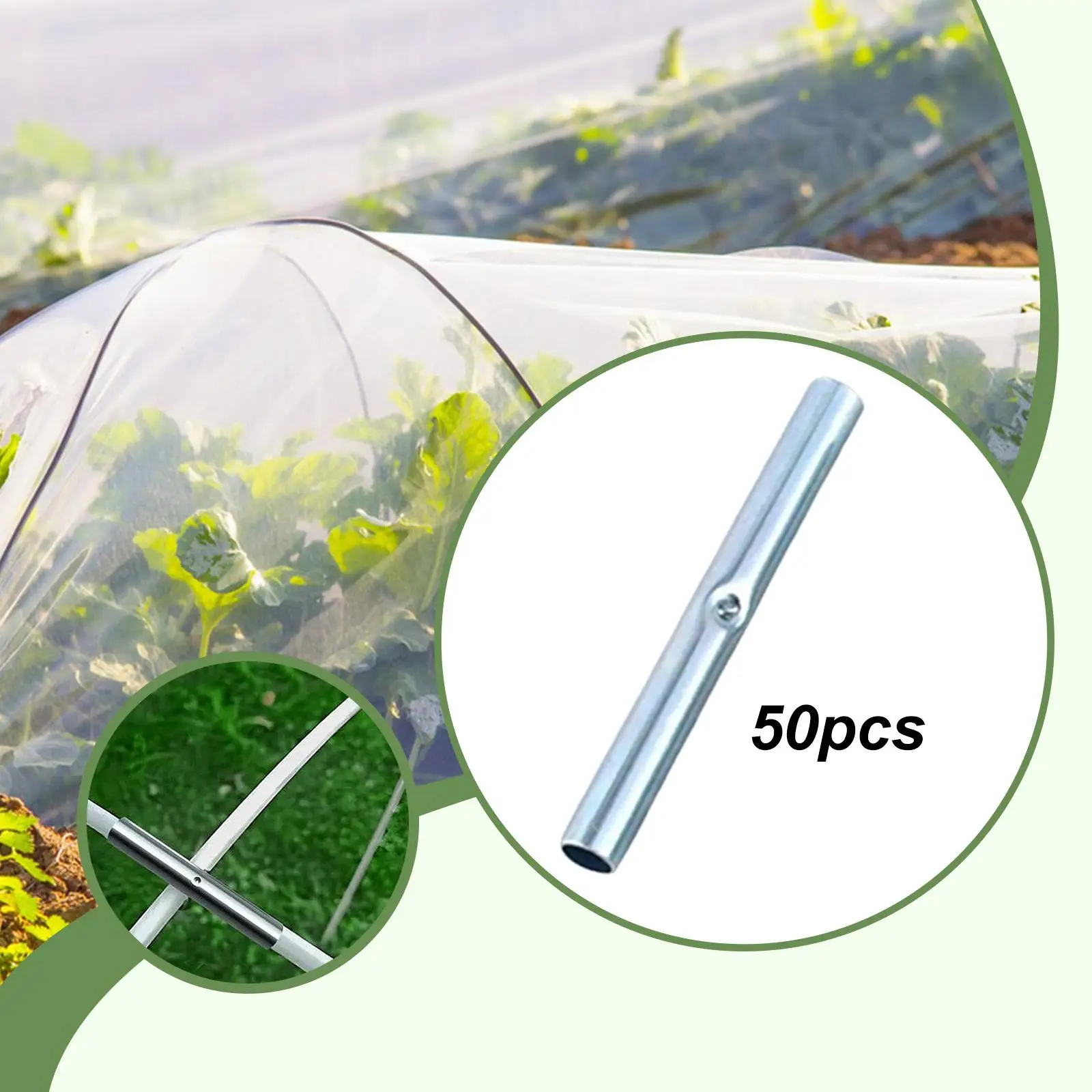Heavy Duty Camping Tent Pole Connector Metal Repair Sleeve for Fiberglass Pole Support Garden Hoop Greenhouse Joint