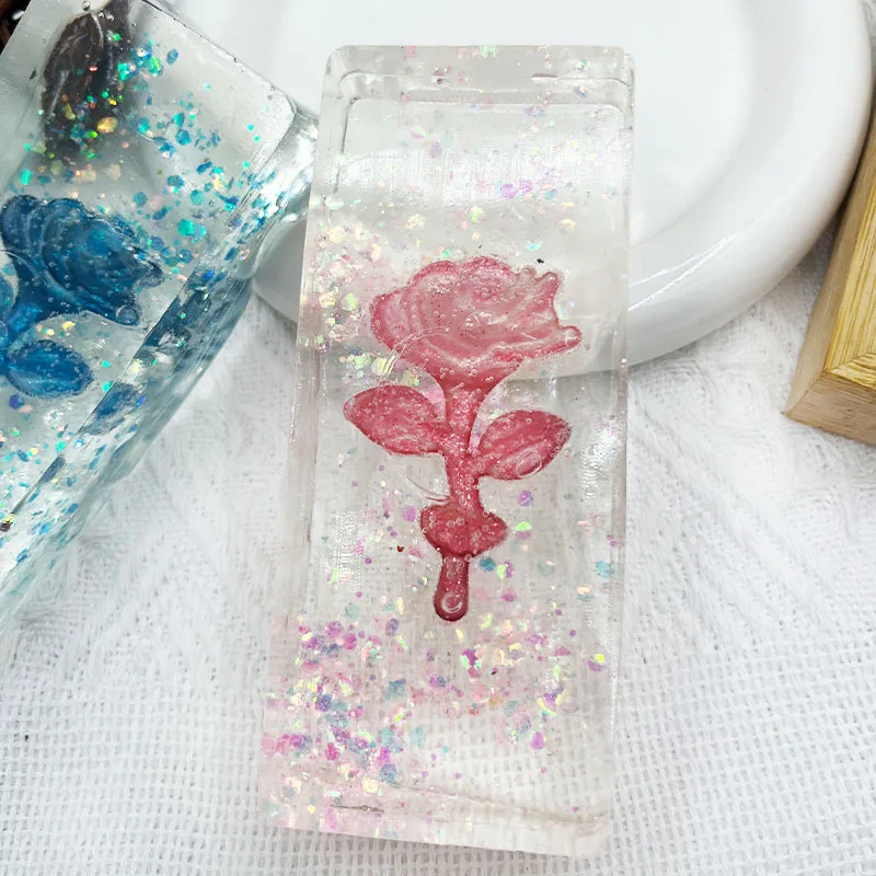 Squishy Rose Fidget Speelgoed Zacht Herbruikbaar Model Siliconen Zintuiglijk Speelgoed Heldere Kubus Knijpspeelgoed Squishy Creatief Kerstcadeau