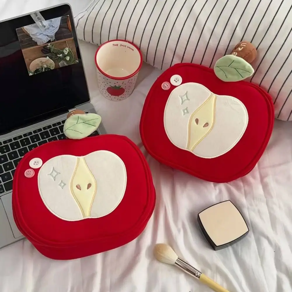 

Portable Fruit Makeup Bag Velvet Cartoon Travel Cosmetic Bag Multifunctional Large Capacity Storage Bag Data Cable Storage