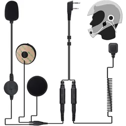 Baofeng-auriculares de 2 pines para casco, dispositivo de audio para walkie-talkie con altavoz Dual, para UV-5R, Motor Kenwood Retevis RT22 H777