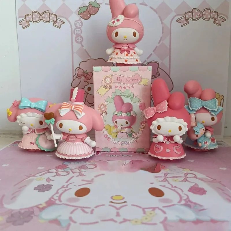 حقيقي Miniso صندوق أعمى بلدي ميلودي سلسلة شاي بعد الظهر زخرفة العصرية اللعب المرآب عدة نموذج سطح المكتب الحلي هدايا عيد الميلاد