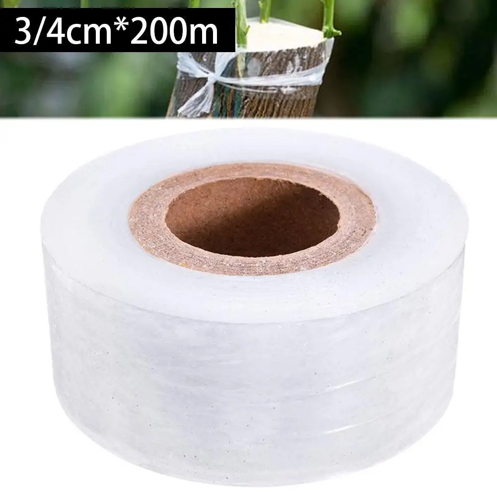 

3/4*200m Nursery Grafting Tape Roll Stretchable Self-adhesive Garden Transparent Pruning Plant Grafting Tape Parafilm Degra J4f1