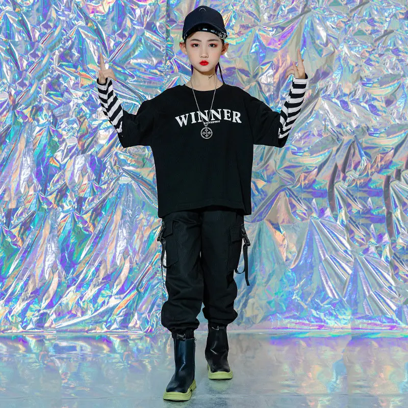 Kid Stage Outfits Hip Hop Clothing Sweatshirt Tops or Pants Dancewear For Girls Boys Fancy Costume Singer Fashion Clothes