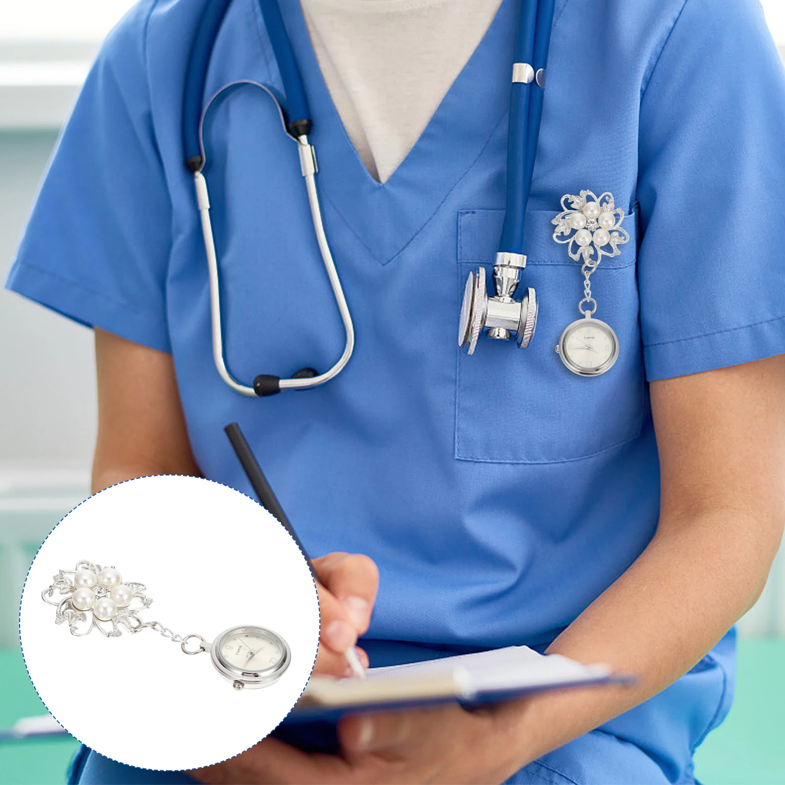 

Nurse Pocket Watch Zinc Alloy Watches Elegant Fashion Women Nurse Fob Watch Durable Practical Accurate Beautiful Design