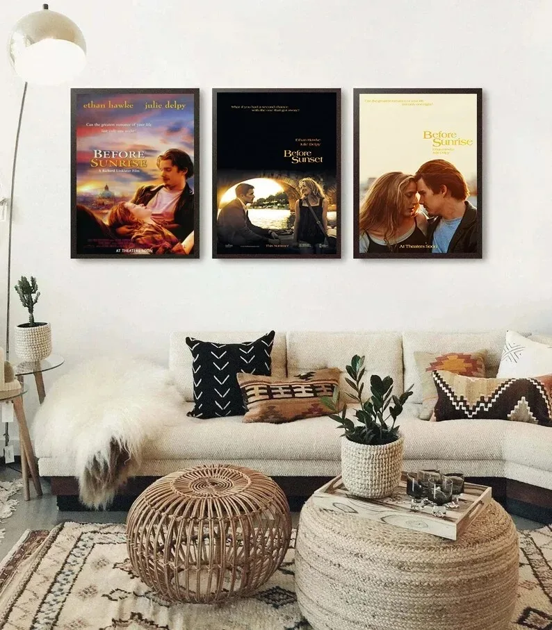 Classic Romantic Movie Series Before Sunrise Before Sunset Canvas Poster Vintage Film Wall Art Pictures Home Dorm Room Decor