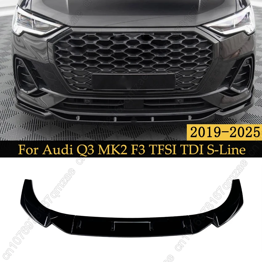 

Car Front Bumper Lip Spoiler Splitter Diffuser Retrofit For Audi Q3 MK2 F3 TFSI TDI S-Line 2019-2025 Body its Tuning
