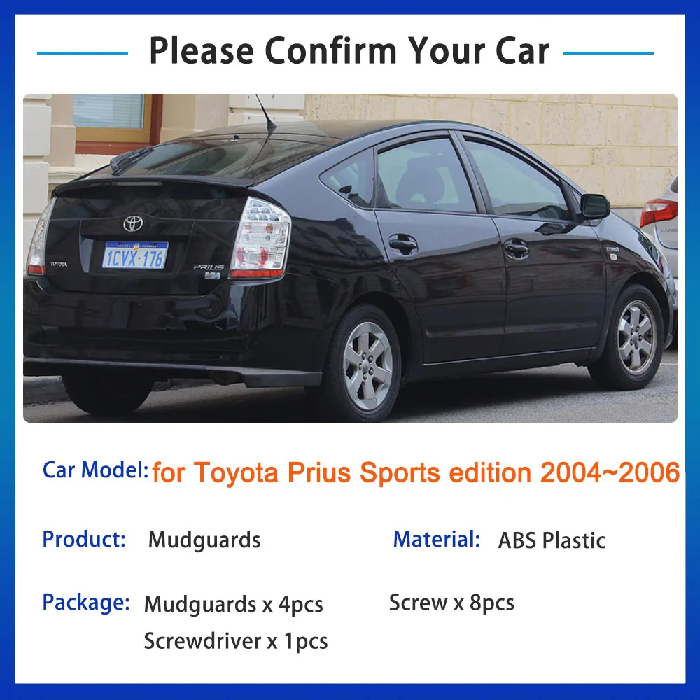 Per Toyota Prius XW20 20 Sports Edition 2004 ~ 2009 2006 Paraspruzzi Splash Parafango Guardie Paraspruzzi Anteriore Ruote Posteriori Accessori Auto