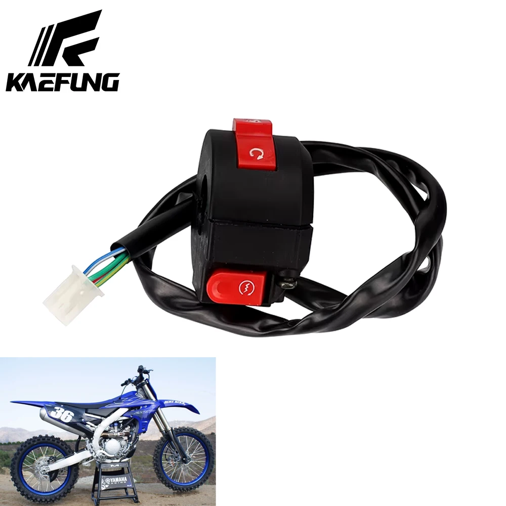 

12V Right Motorcycle Switches 7/8" 22mm Handlebar Mount Headlight Fog Light Horn ON Off Start Kill Switch Dirt Bike Accessories