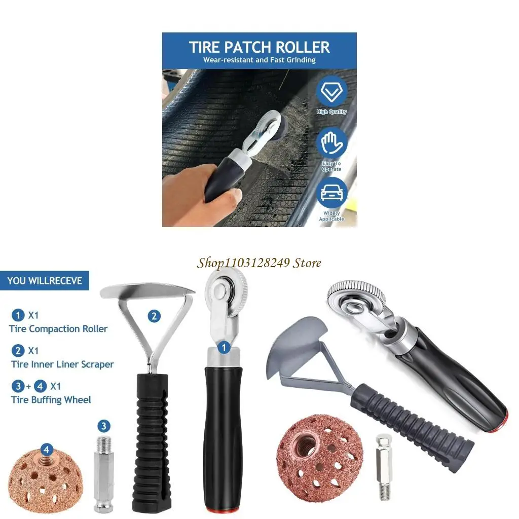 

N5KD Multiurpose Tire Repair Roller Automotive Tire Patches Tool Set for Garage Use